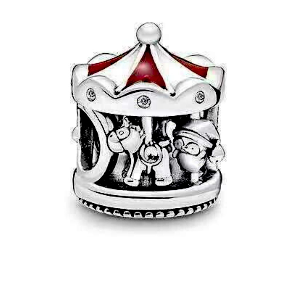 New 925-White Gold Charm Bead
